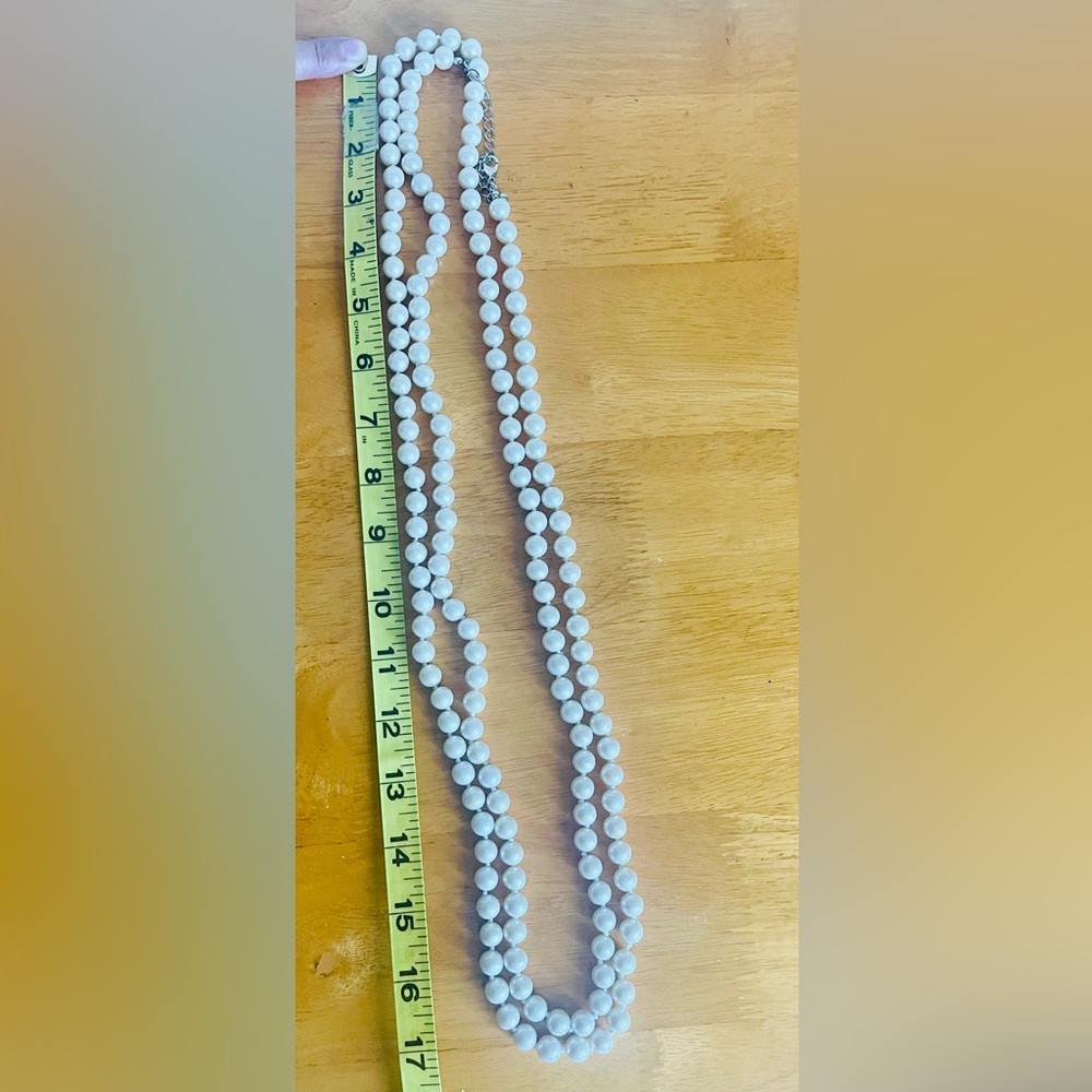 Nine West White Beaded Necklace